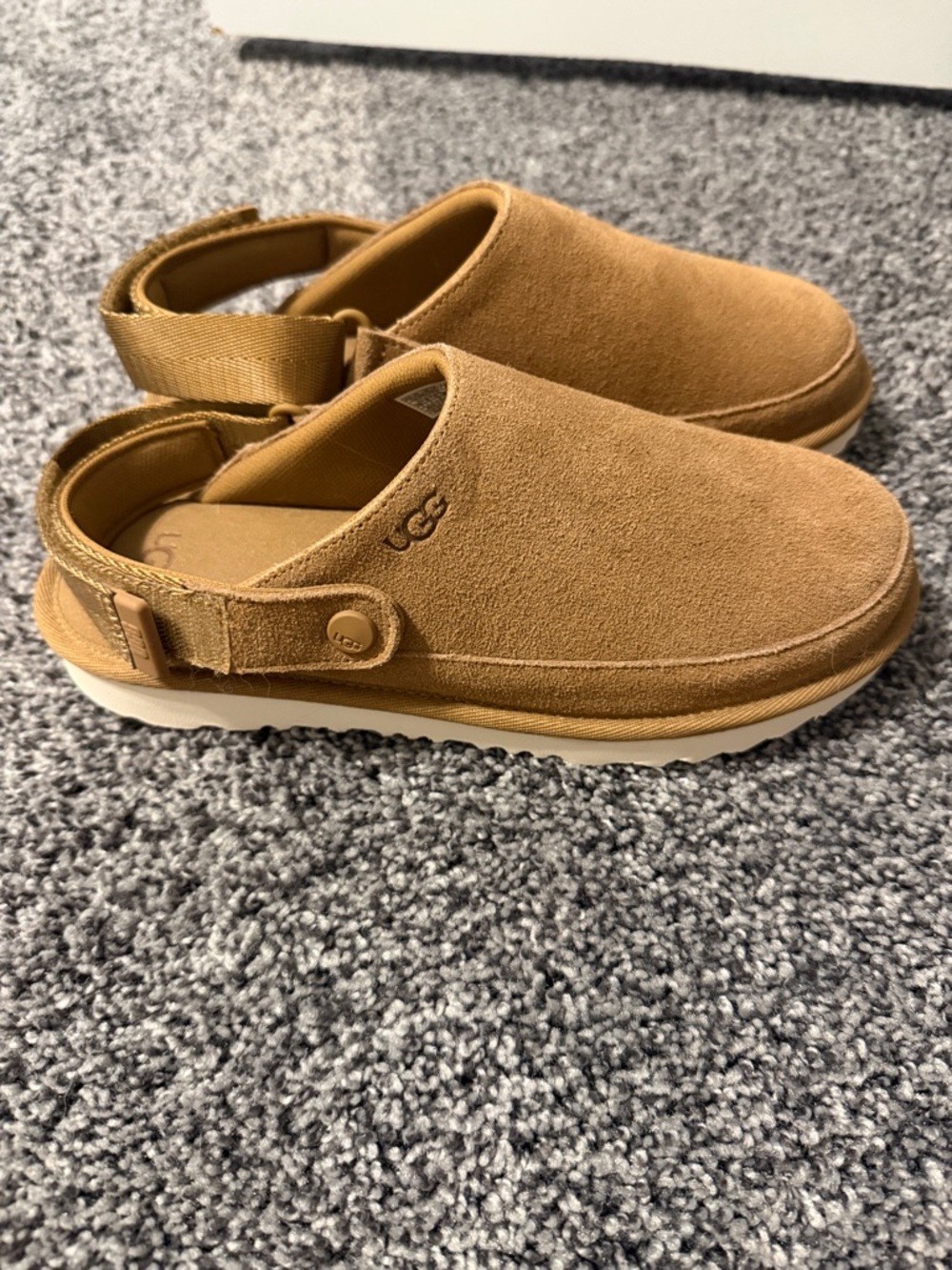 UGG Chestnut Suede Slip-On Clog with Back Strap - Picture 4 of 4